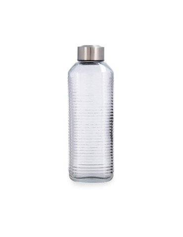 BOTELLA VIDRIO TRANSP ACERO INOX 1,3L VELVET QUID