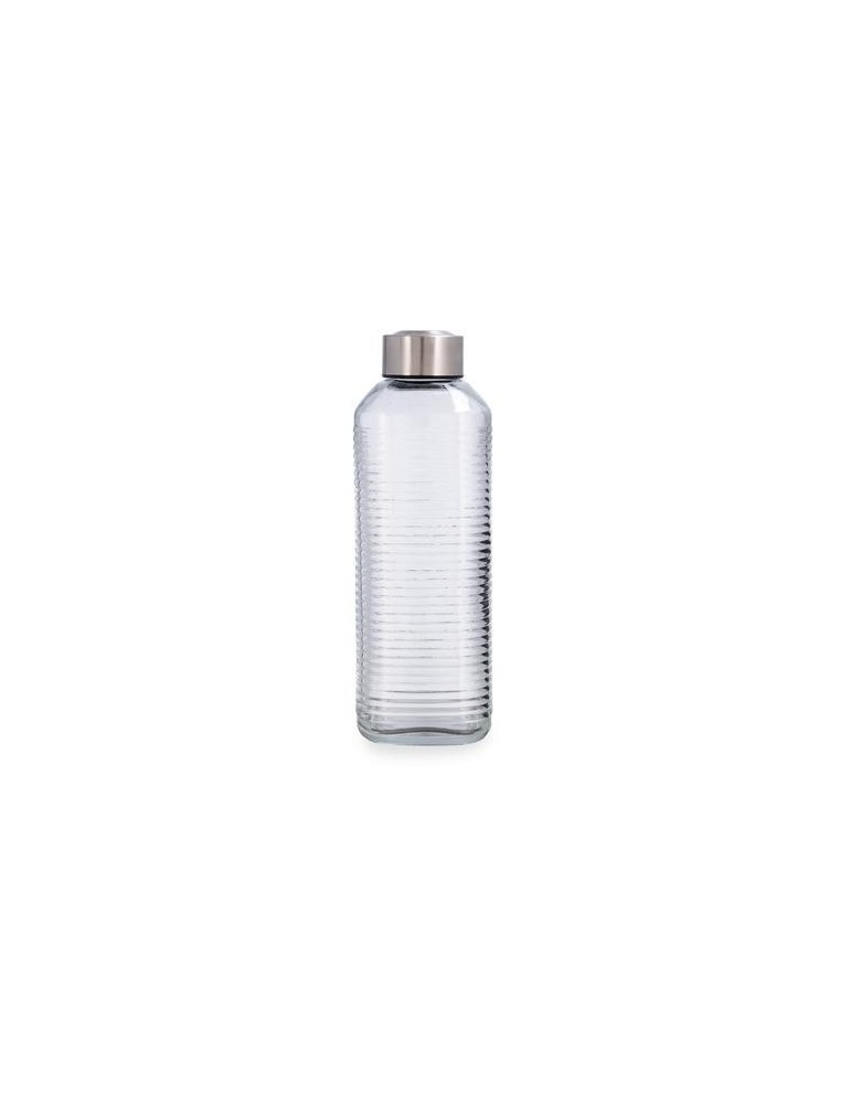 BOTELLA VIDRIO TRANSP ACERO INOX 1,3L VELVET QUID