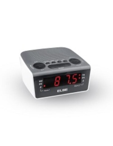 RADIO DESPERTADOR BLANCO AM/FM PANTALLA LED ELBE