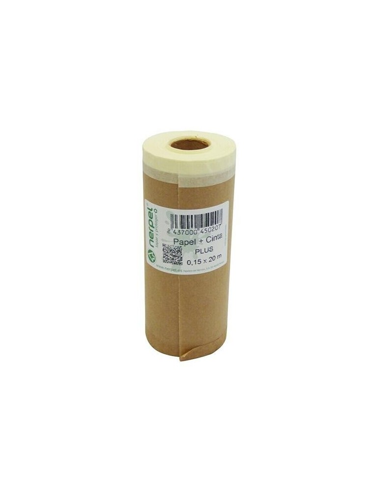 PAPEL PINTOR CON CINTA PLUS PINTAR 15CMX20M 000251