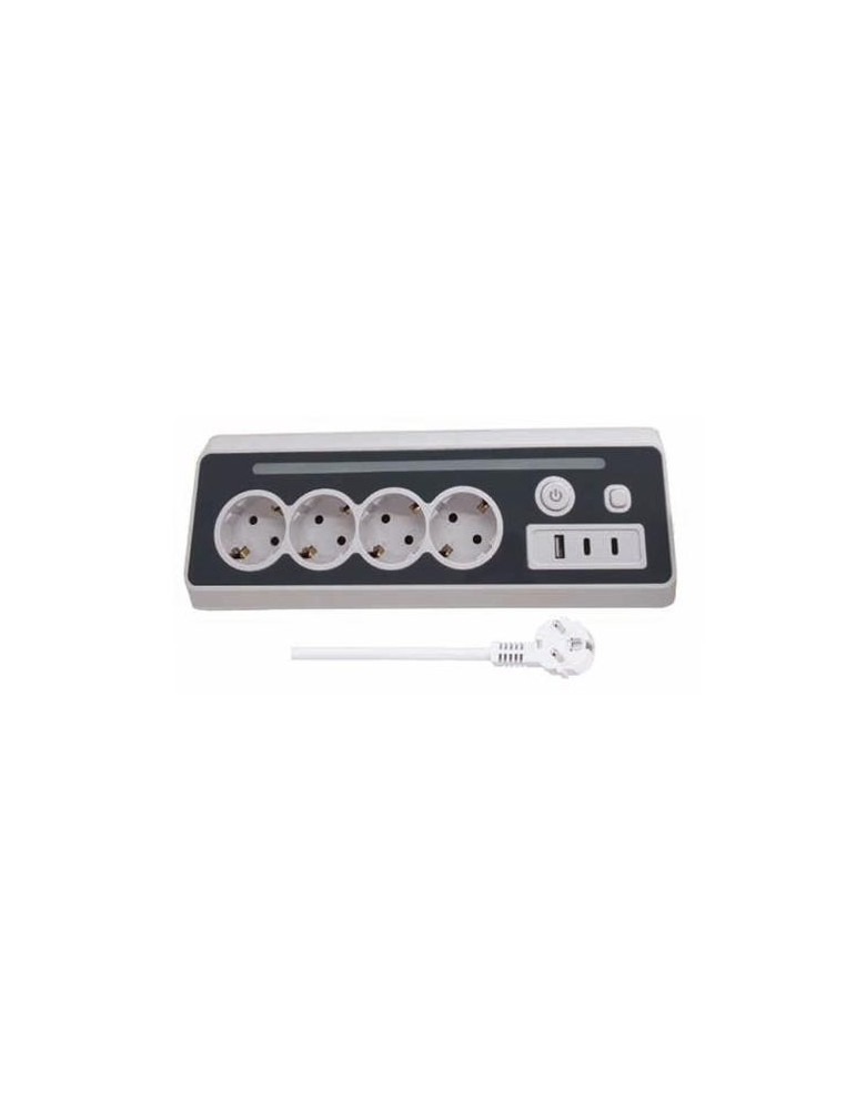 BASE 4 TOMAS CON LUZ Y 1 USB + 2 TIPO C 3680W