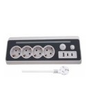 BASE 4 TOMAS CON LUZ Y 1 USB + 2 TIPO C 3680W