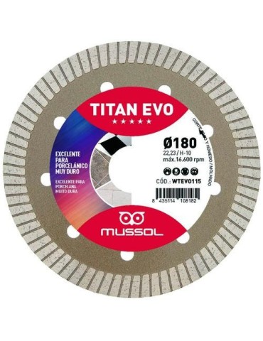 DISCO DIAMANTE TITAN EVO 180MM EJE 22,23MM WTEVO18