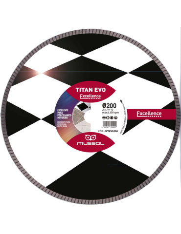 DISCO DIAMANTE TITAN EVO 200MM EJE 22,23MM