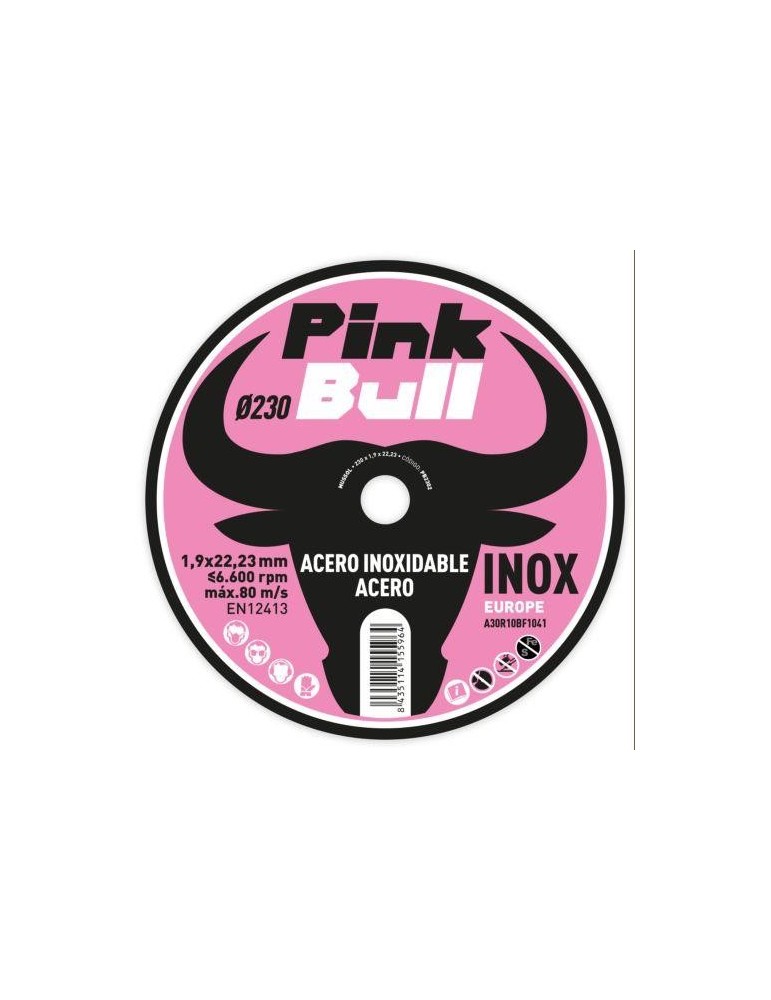 DISCO CORTE EXTRAF. INOX. PINK BULL 230 MM. PB2302