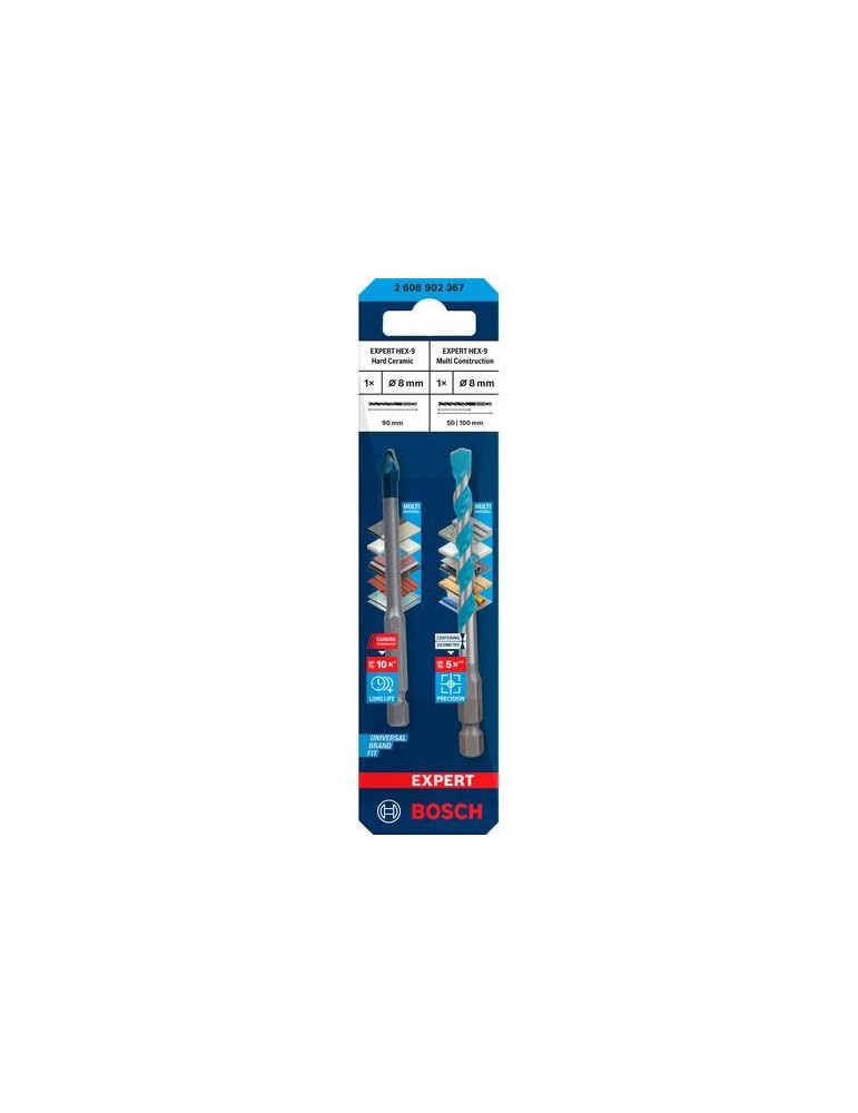 BROCA EXPERT HEX-9 HARD CERAMIC + HEX-9 MULTI 8MM