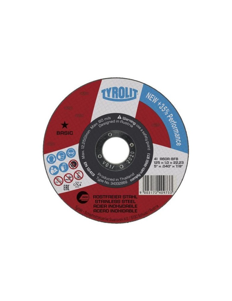 DISCO CORTE PLANO INOX BASIC 125X1X22.23  34332869