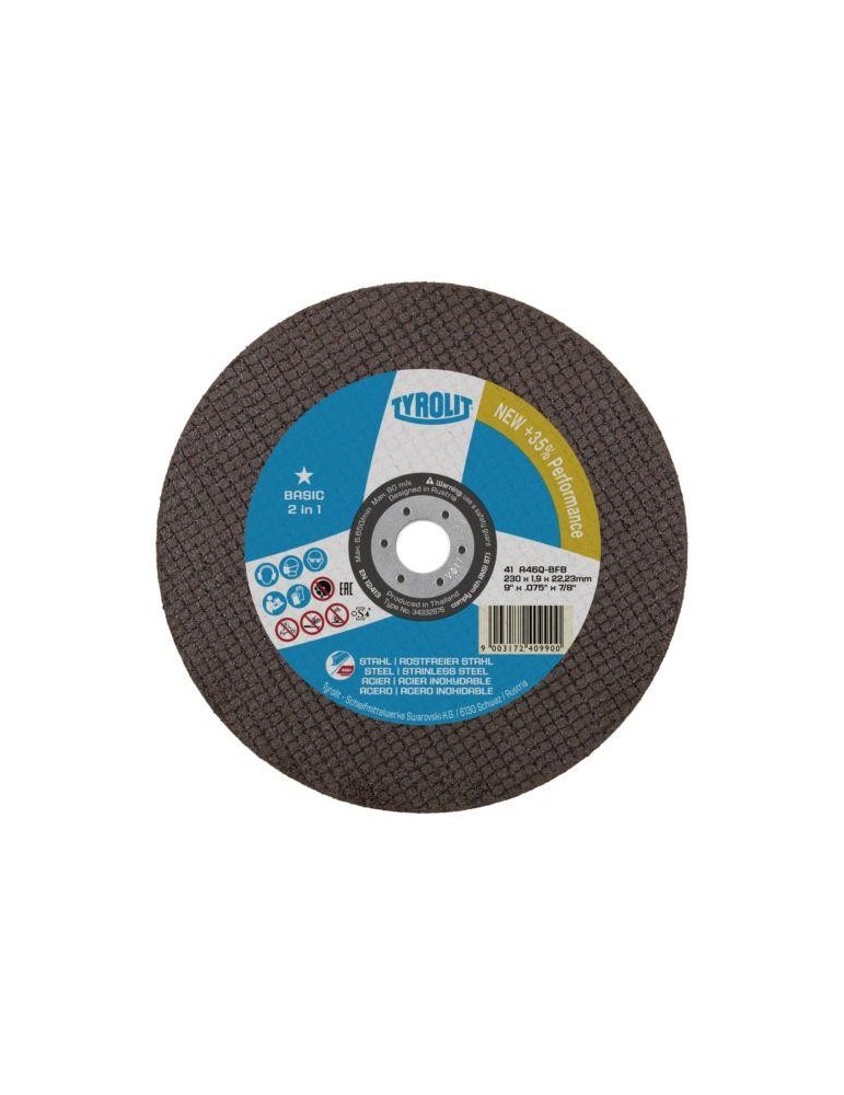 DISCO CORTE PLANO INOX BASIC 230X1.9X22.23