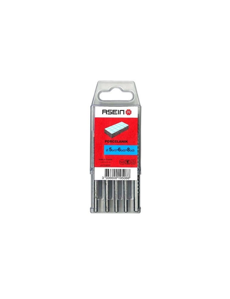 BROCA PORCELANIK ESTUCHE PLASTICO 5 BROCAS