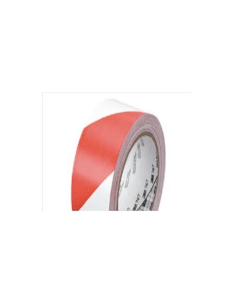 CINTA VINILO FRANJAS SEGURIDAD ROJO BLANCO     767