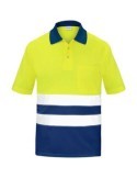 POLO ALTA VISIBILIDAD BICOLOR MANGA CORTA AZUL 3XL