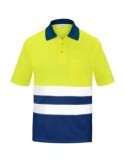 POLO ALTA VISIBILIDAD BICOLOR MANGA CORTA AZUL S