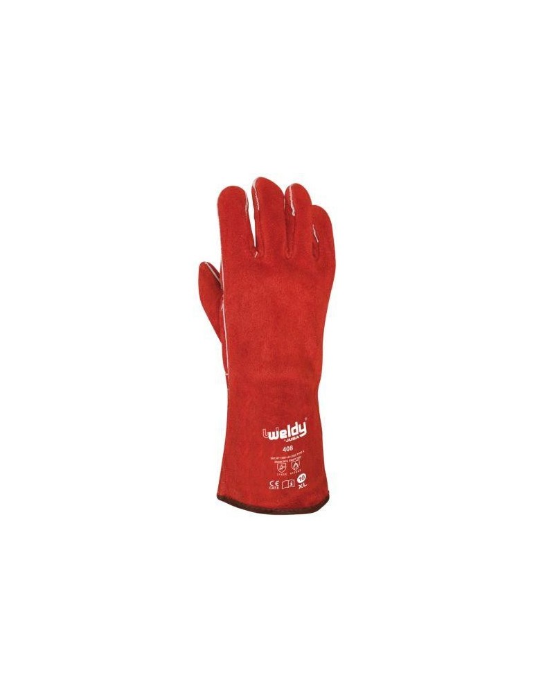 GUANTE SOLDADOR ROJO TALLA UNICA H408 PAR