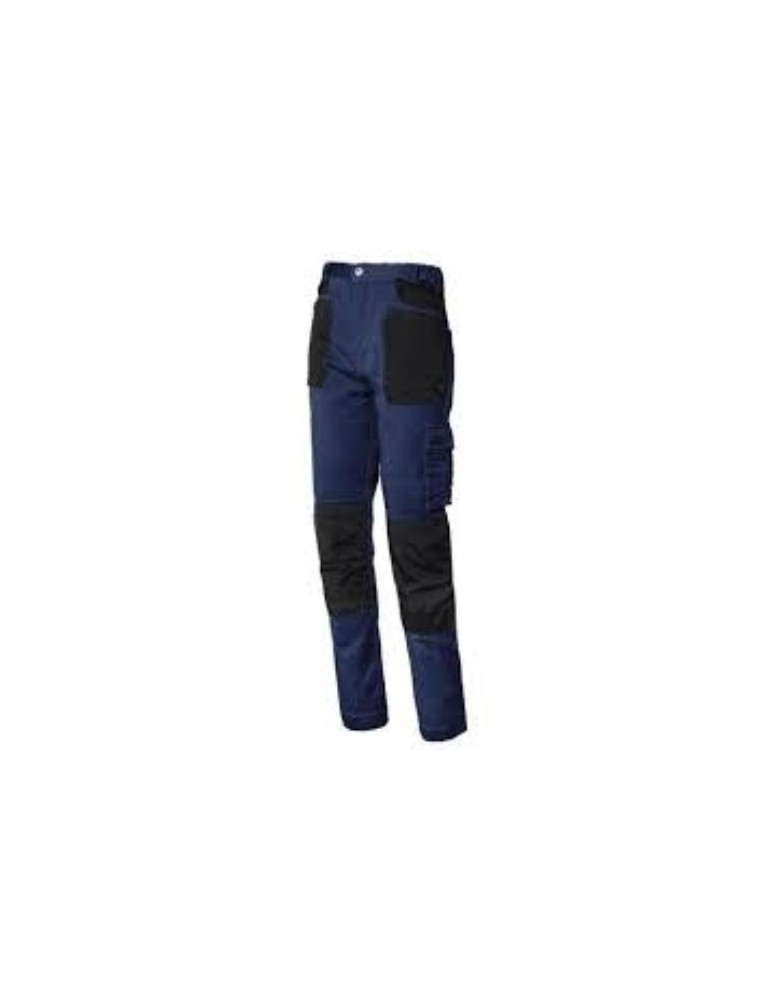 PANTALON STRETCH AZUL/ NEGRO 8730B T-S