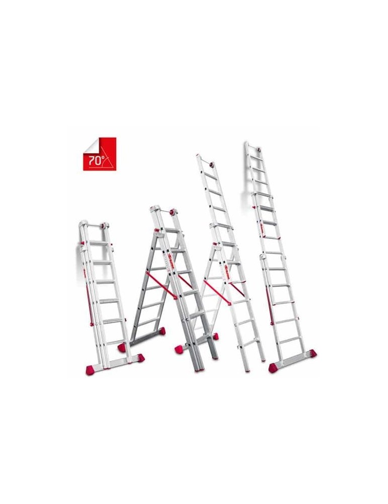 ESCALERA MULTIUSO DE TRES TRAMOS CON 6 PELDAÑOS