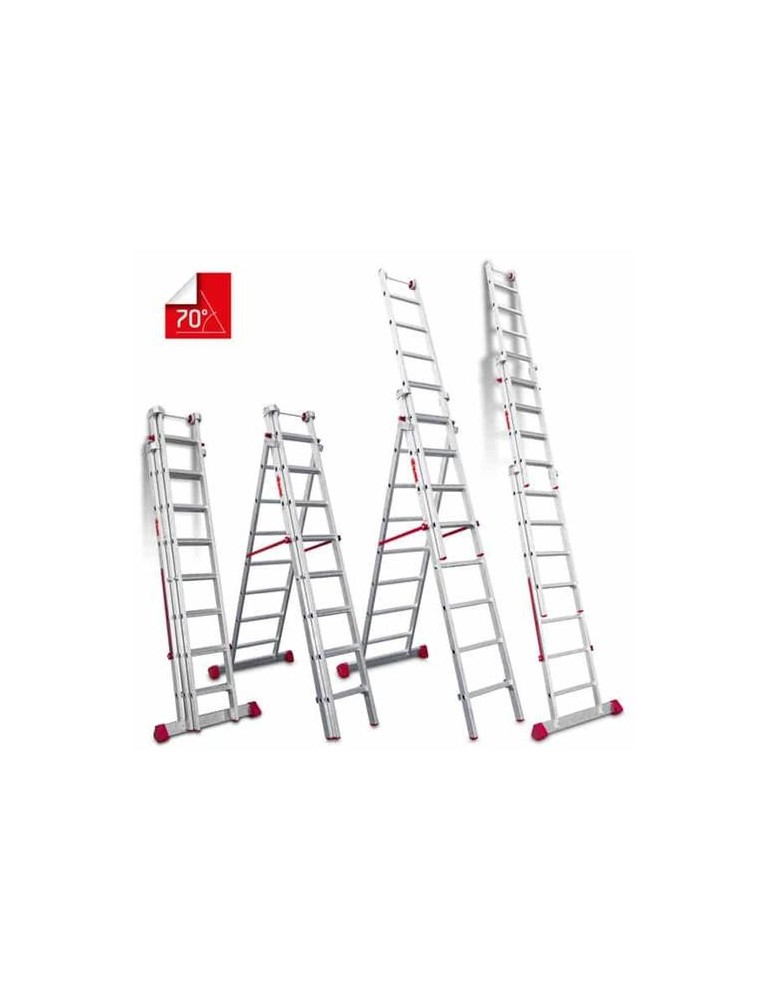 ESCALERA MULTIUSO DE TRES TRAMOS CON 8 PELDAÑOS