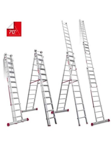 ESCALERA MULTIUSO DE TRES TRAMOS CON 12 PELDAÑOS