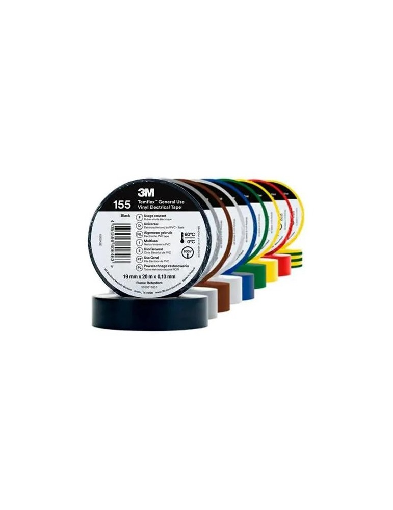 CINTA ELÉCTRICA PVC TEMFLEX 155 PVC AMAR 19MMX20M