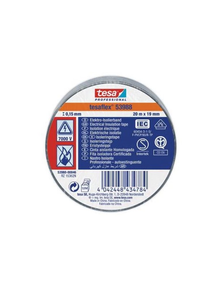 CINTA AISLANTE 20X19 GRIS     53988-46