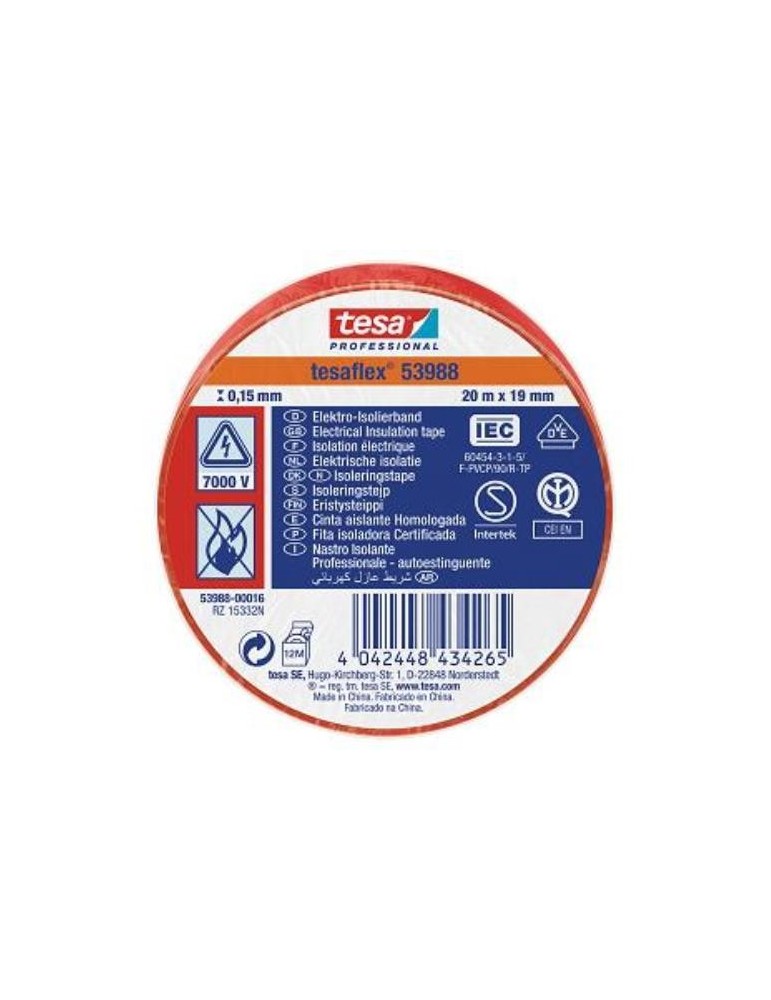 CINTA AISLANTE 20X19 ROJA     53988-16