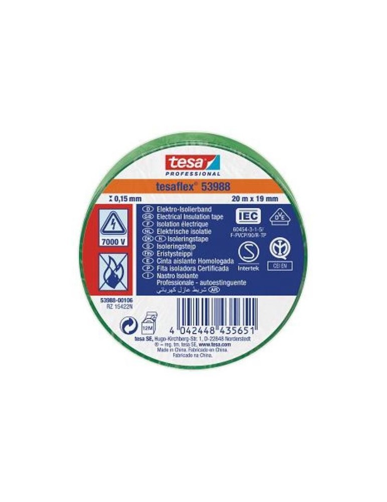 CINTA AISLANTE 20X19 VERDE    53988-106