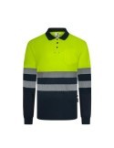 POLO GRIS BICOLOR M/L ALTA VISIBIL AZUL/AMAR T.XL