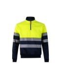 SUDADERA CREMALLERA ALTA VISIBIL AZUL/AMAR T.M