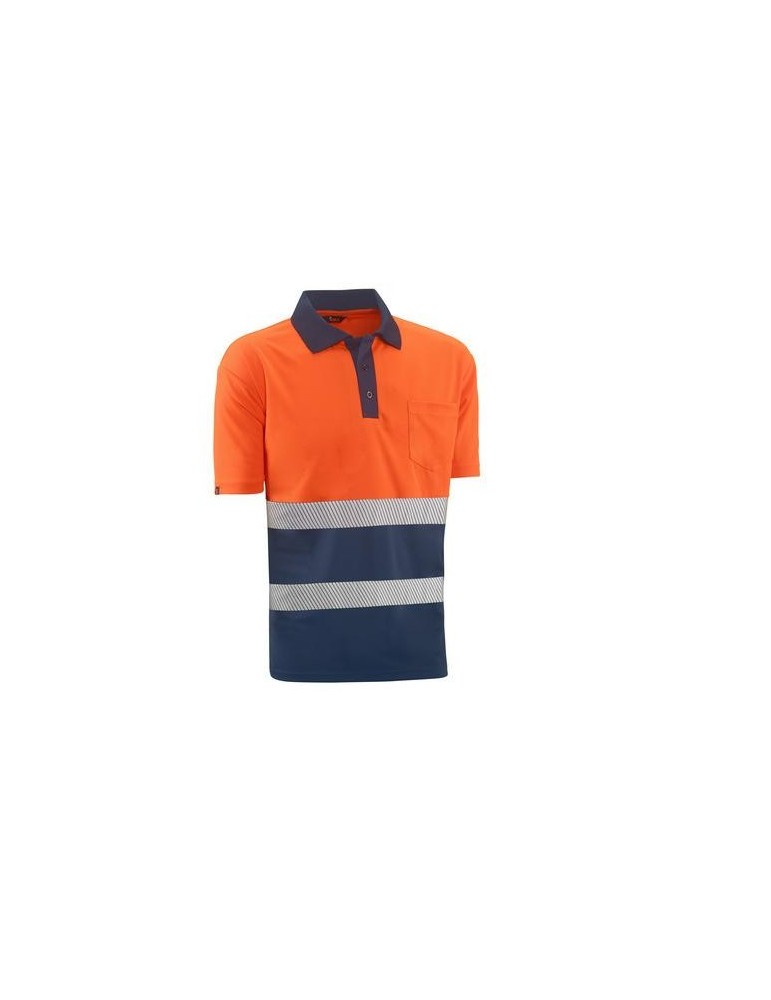 POLO M/C ALTA VISIBILIDAD LONDON NARANJ/MARINO T.L