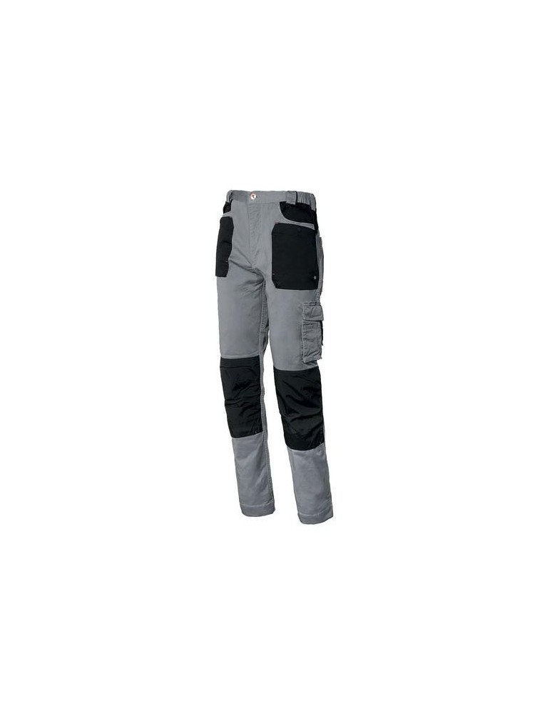 PANTALON STRETCH GRIS / NEGRO 8730B-080 T.4XL