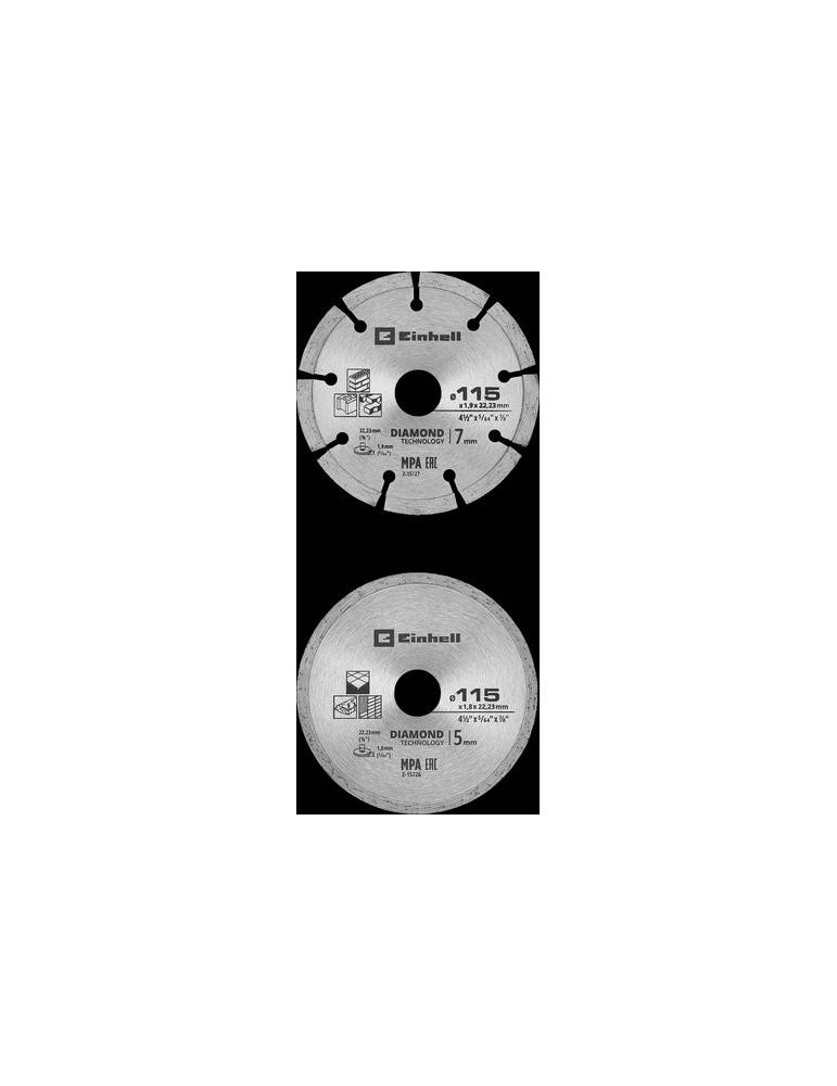JUEGO DE 2 DISCOS DE DIAMANTE SURTIDOS 115MM