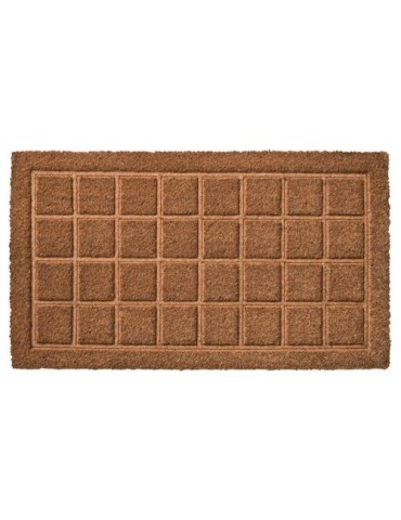 FELPUDO COCO PRENSADO CUADROS NATURAL 40X70