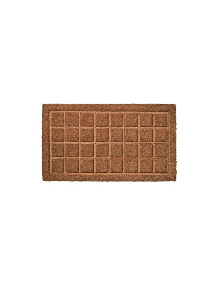 FELPUDO COCO PRENSADO CUADROS NATURAL 40X70
