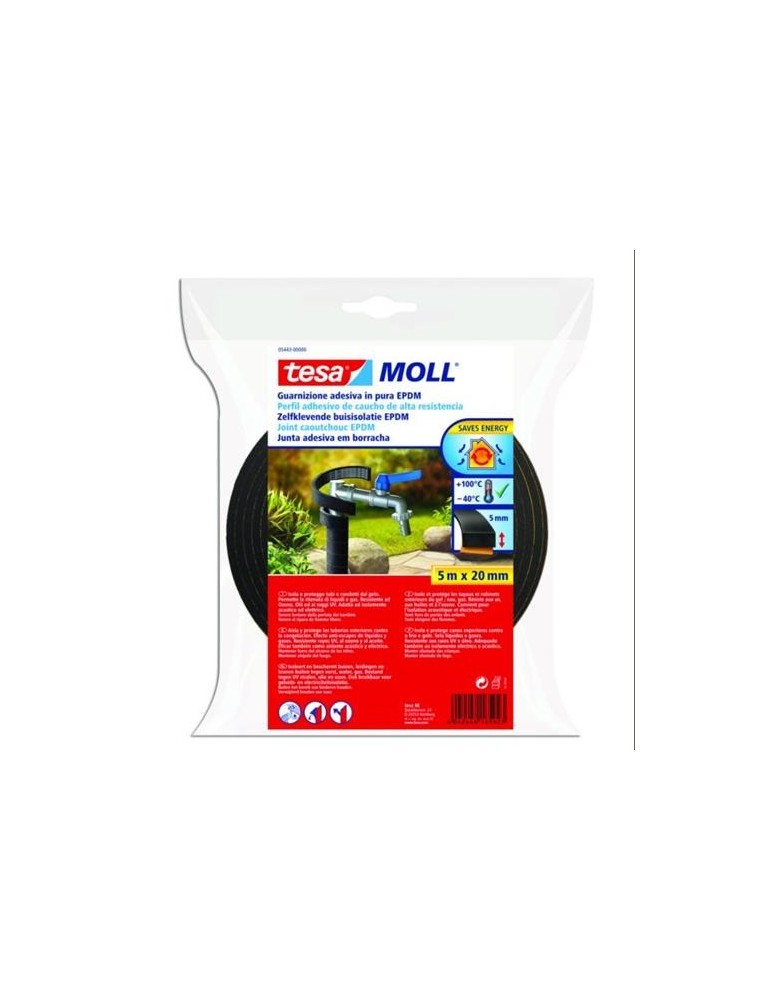 BURLETE  PERFIL CAUCHO EPDM 5X20 NEGRO 5443