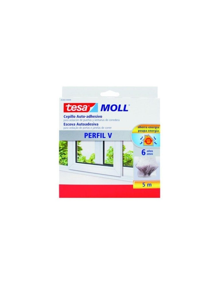 CEPILLO AUTO-ADHESIVO GRIS PERFIL V 5M. GRIS 5365