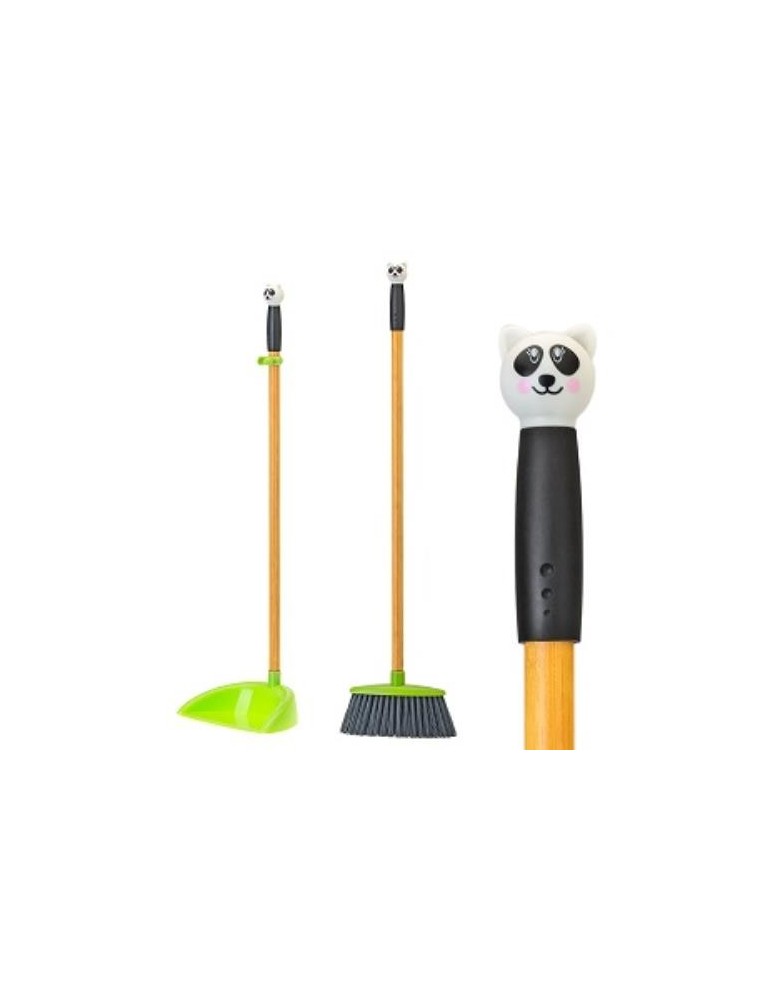 SET LOBBY PANDA KIDS (ESCOBA CON PALO + RECOGEDOR)