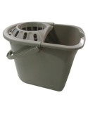 CUBO RECTANGULAR CON ESCURRIDOR 14L GRIS 13250