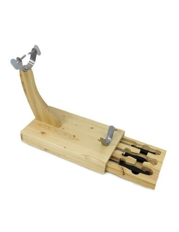 JAMONERO MADERA C/ TABLA Y CUCHILLOS 02121