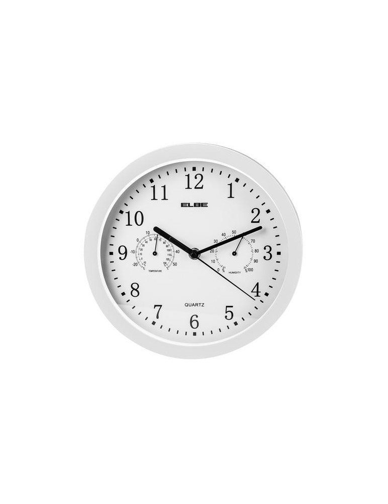 RELOJ PARED ANALOGICO BLN 25CM TEMP/HUMD RP-2005-B