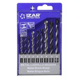 JUEGO 9 BROCAS PARED METAL MADERA 5-6-8MM.