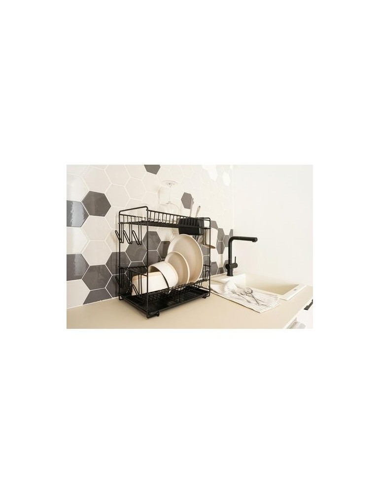 ESCURREPLATOS GRANDE NEGRO 43X25X41.5CM 89023