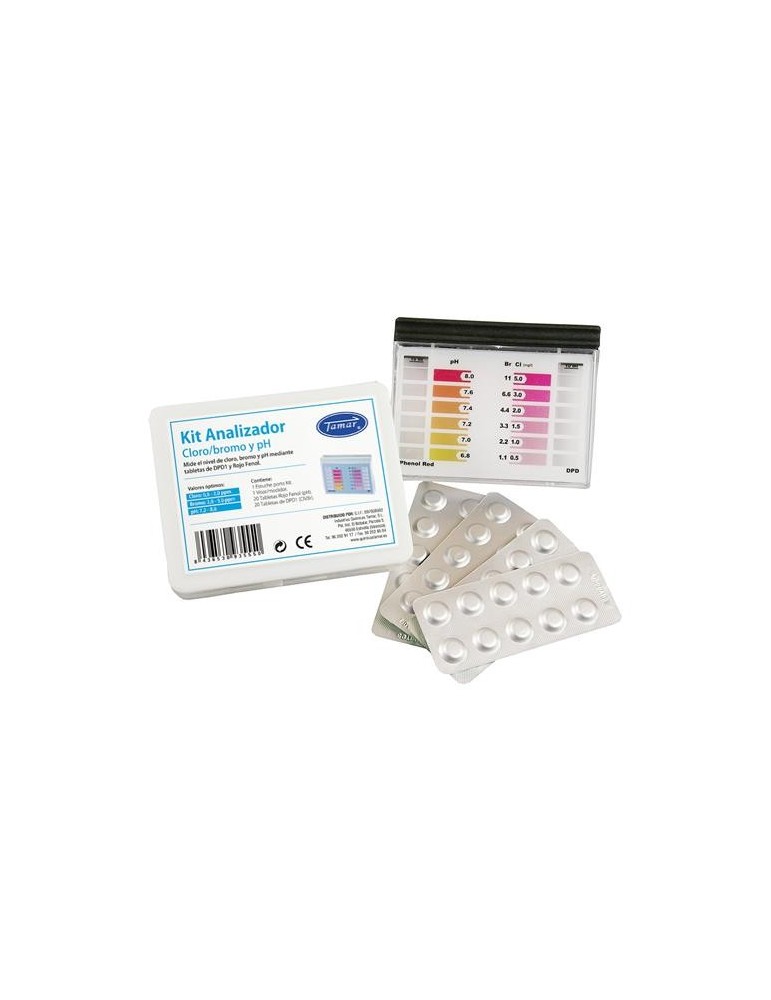 KIT ANALIZADOR TABLETA CLORO-BROMO-PH GENERICO