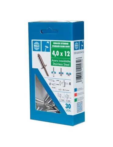 REMACHE INOX/INOX 4,8X12MM. ECOBLISTER (C-25)