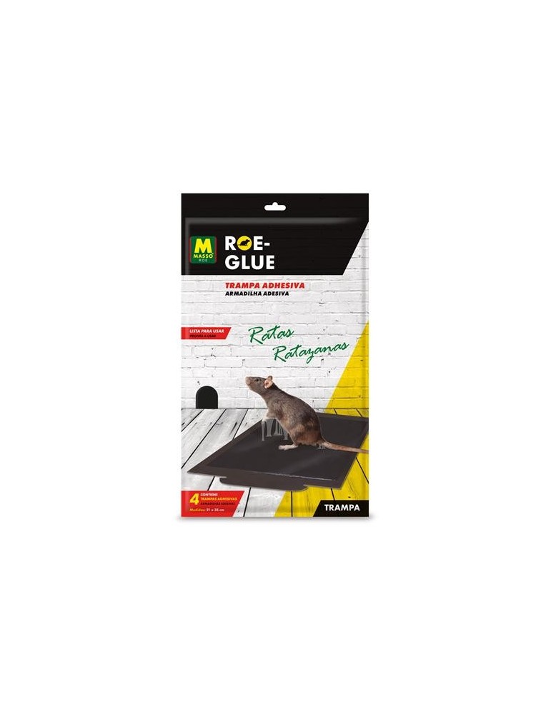 TRAMPA ADHESIVA RATAS 4 UD  ROE -GLUE 231740