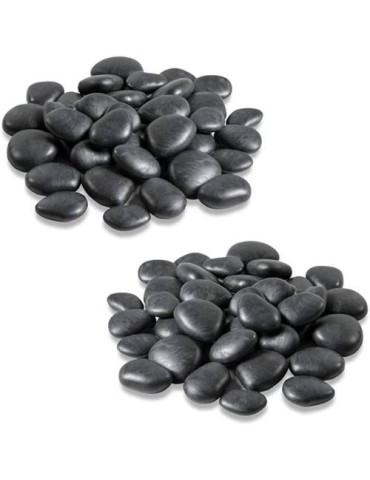 PIEDRAS DECORARIVAS PLASTICO (24UDS)  NEGRAS