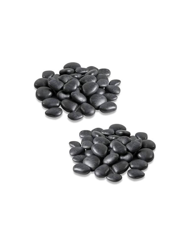PIEDRAS DECORARIVAS PLASTICO (24UDS)  NEGRAS