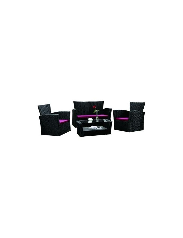 SET MALLORCA(1 SOFA 2 SILLAS 1 MESA CENTRO) NEGRO