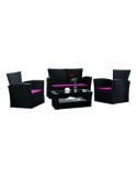 SET MALLORCA(1 SOFA 2 SILLAS 1 MESA CENTRO) NEGRO