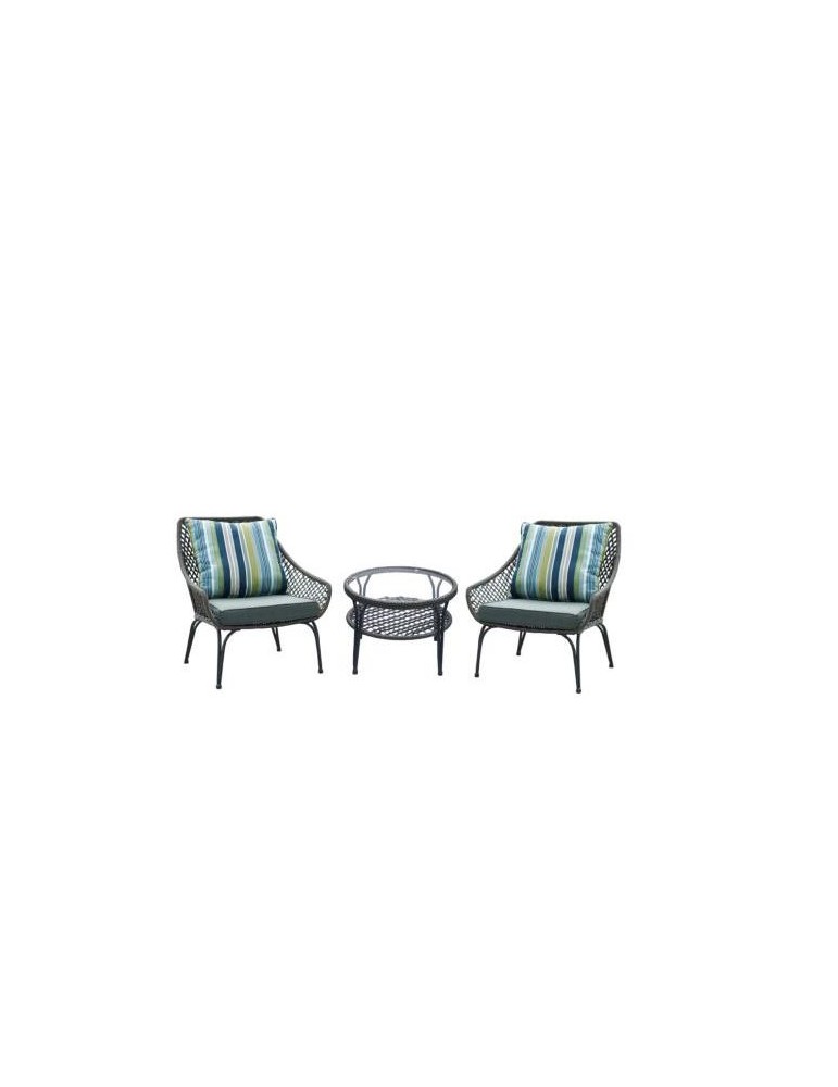 SET GANDIA (1 MESA 2 SILLAS) RATAN PLANO GRIS