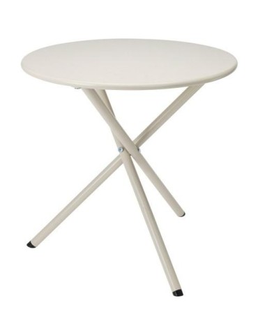 MESAJARDIN ACERO COLOR CREMA 48X48CM