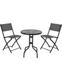 CONJUNTO METAL MESA+2 SILLAS REDONDA X60000110